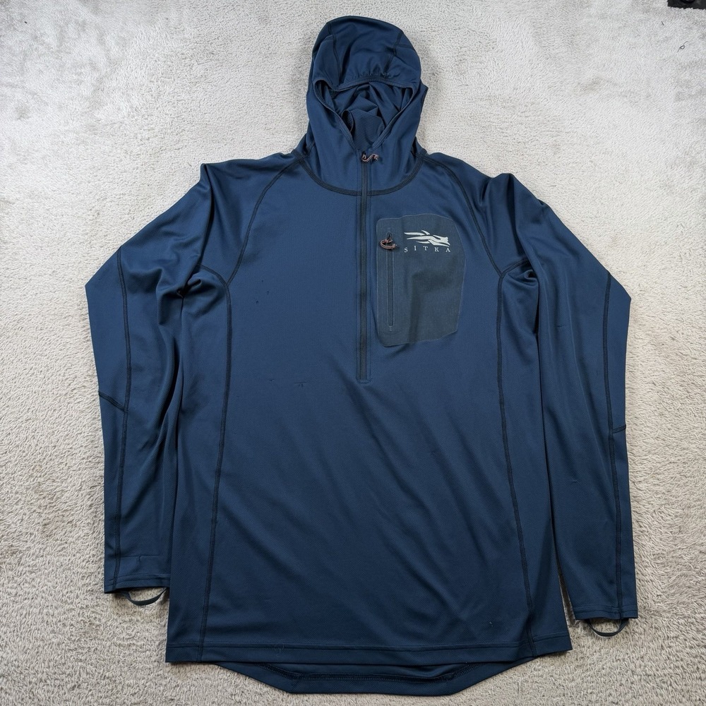 Sitka Gear Core Lightweight Hoody Mens LT Blue 1/2 Zip Pullover Wicking Hunting